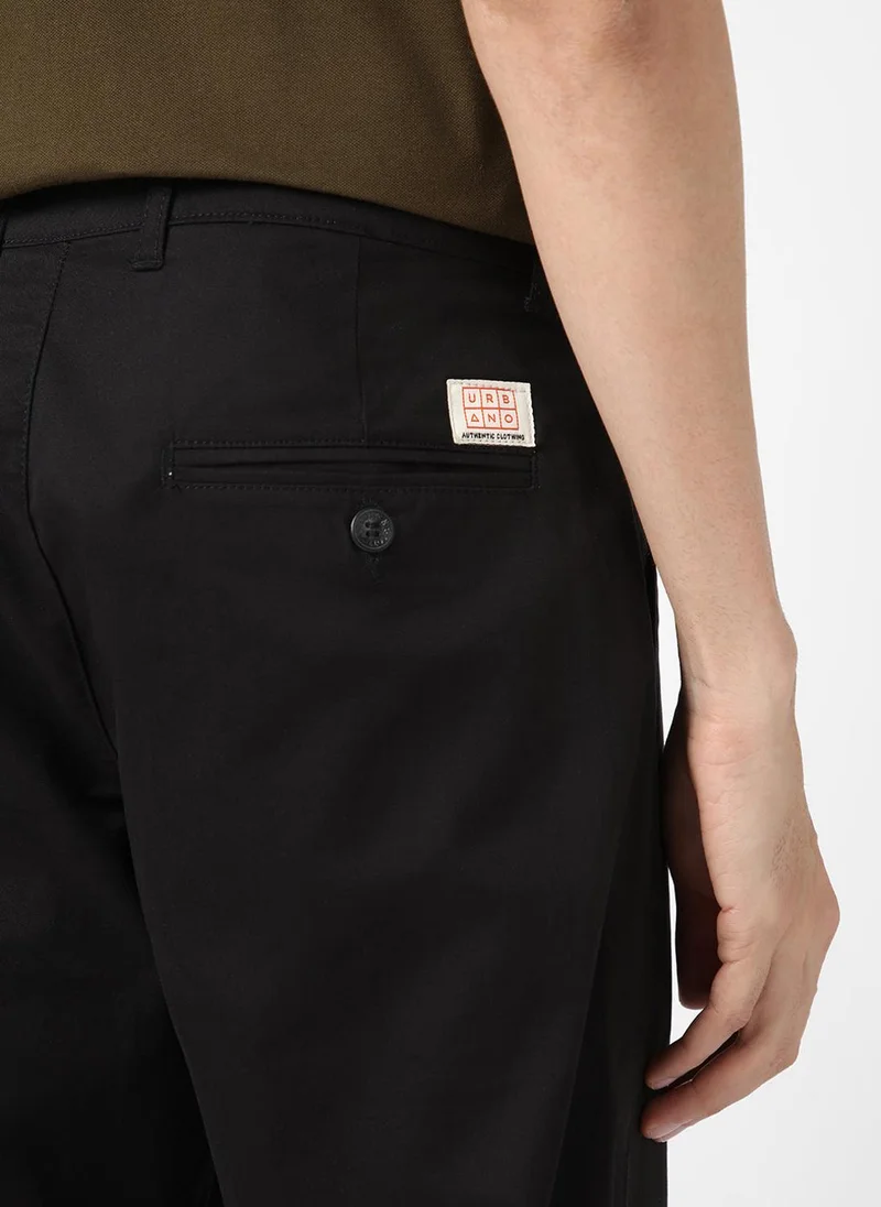 Urbano Fashion  Urbano Fashion Men's Black Cotton Regular Fit Casual Chinos Trousers Stretch for Men | Best Price UAE